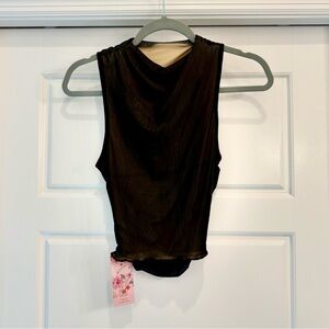 SHEIN Black Sleeveless Cropped Blouse